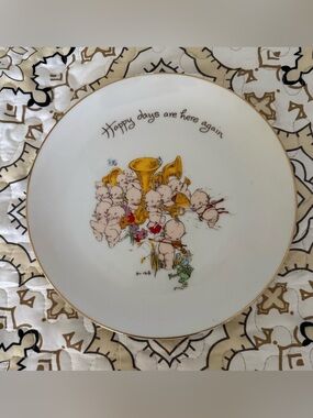 Kewpie Plate “Happy Days Are Here Again” Vintage 1973 Collector Edition